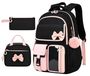 Sac d'école Set pour Enfants - Sac à lunch imperméable et trousse à crayons - Rose