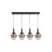 Opviq Industriële Kroonluchter, Black & Copper, 100 cm Hoogte x 80 cm Breedte x 25 cm Diepte