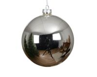 Decoris boule de Noël 8cm en verre, couleur argent 1 pièce
