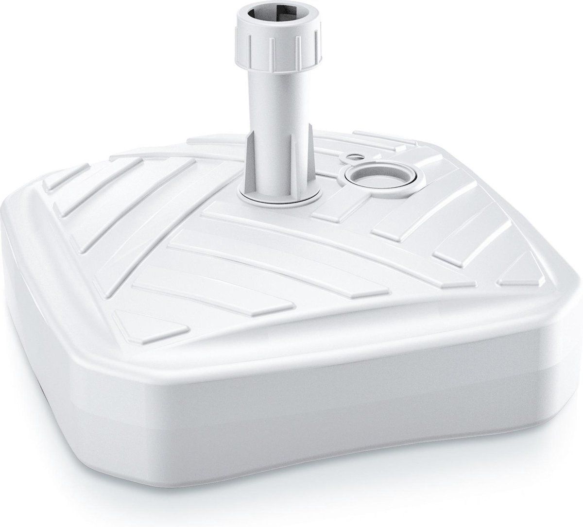 Prosperplast Vierkante Kunststof Parasolvoet Wit 12 Liter - 39 cm