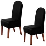 Stoelbekleding met ronde rugleuning, vuilafstotend, zwart
