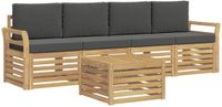 vidaXL Buiten bankenset 5 st Wit en antracietkleurig Polyester