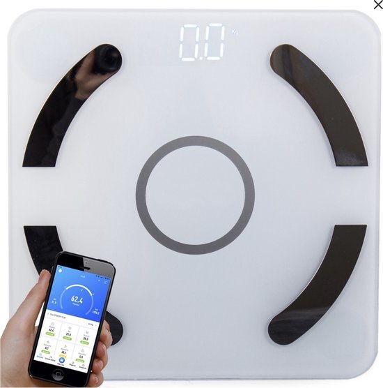 Leaone Bluetooth Weegschaal - Smartphone App - Smart Body Scale - Personen Digitale Weegschaal - 11 Meetfuncties - \Android/iOS Compatible