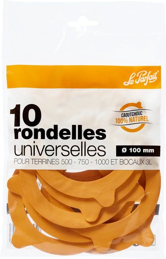 Le Parfait Set van 10 Rubberen Ringen voor Glazen Potten - 10 cm