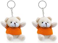 Merkloos / Sans marque Makito Western Europe 10x stuks sleutelhangers beertje met oranje shirt - Oranje beren feest fans supporters artikelen