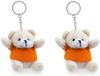 Merkloos / Sans marque Makito Western Europe 10x stuks sleutelhangers beertje met oranje shirt - Oranje beren feest fans supporters artikelen