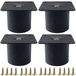 Bol Pieds de meuble ronds en métal noir pour canapés et armoires (10 cm)