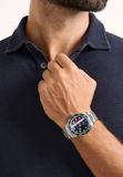 Nautica Nst Quartz Analoog Horloge Zilvertint En Blauw Kast: 100% Roestvrij Staal | Armband: 100% Roestvrij Staal 44 mm NAPNSS610