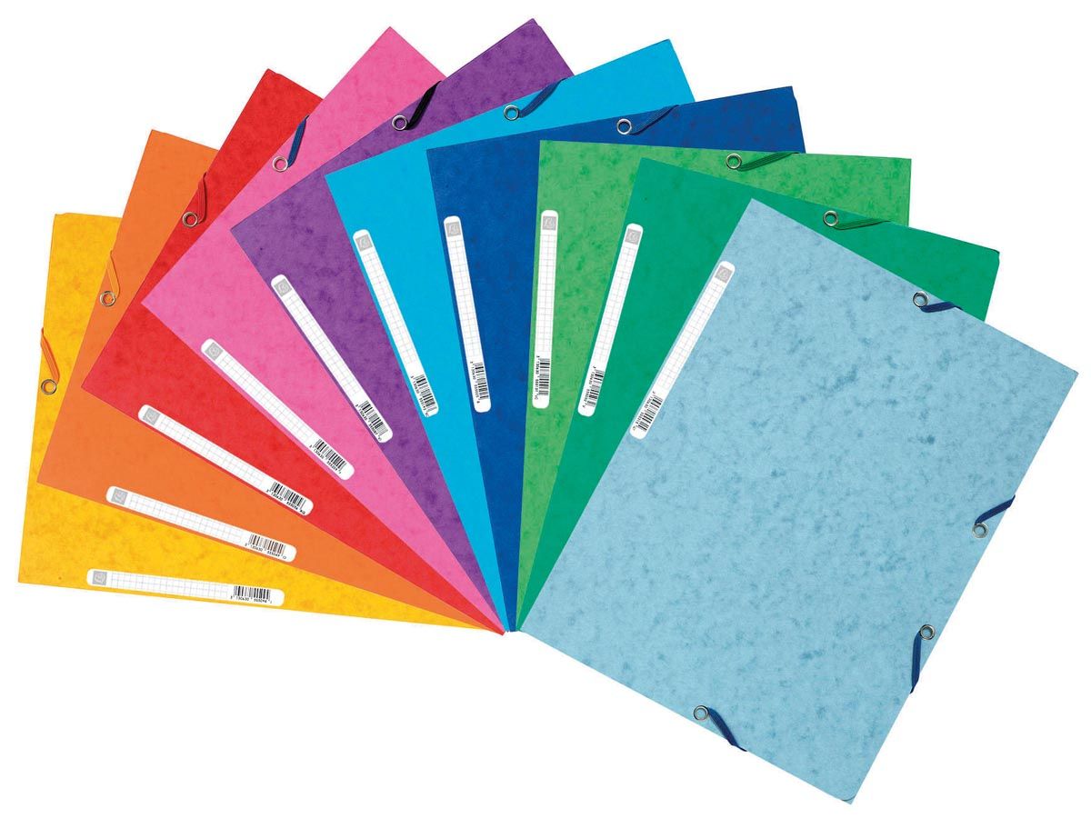 Exacompta Elastomap - 3 Kleppen - A4 - Assorted Colors - Pack of 10