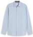 Tom Tailor - Overhemd van katoen met regular fit - Maat S - pale blue herringbone