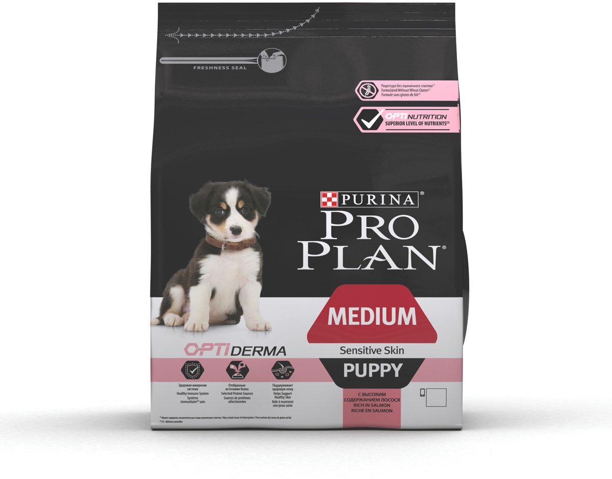 PRO PLAN Medium/Puppy - Sensitive Skin Optiderma - Hondenvoer - 3 kg