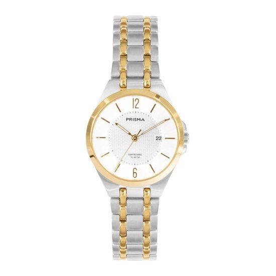 Prisma Effort P.1261 Dames Horloge - Titanium - Wit - 28mm - 10 ATM