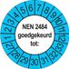 Merkloos / Sans marque Ricard Keuringsstickers NEN 2484 2027 | 50 stuks, Ø 35 mm | Buiten Blauw