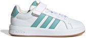 Adidas Grand Court 3.0 Unisex Kinderen Lage Sneakers - Wit/Mint/Tangerine - EU 30.5