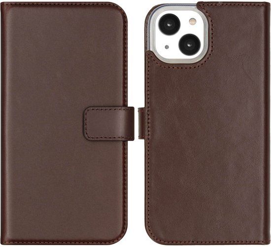 Selencia Echt Leren Bookcase voor de Apple iPhone 14 - Bruin