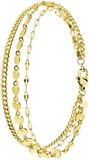Lucardi Dames Stalen goldplated armband dubbel rond