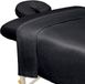 oCreon Premium microvezel massage set, bestaande uit een vlakke lakenset, een aansluitende lakenset en een gezichtsondersteuning. Kleur: zwart