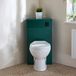 Hudson Reed Cluo WC-Ombouw Hoekmontage Modern Donkergroen met Reservoir, Select Staand Toilet en Zwarte Spoelknop