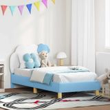 Maison Exclusive - Cadre de lit pour enfant avec tête de lit, bleu, 80 x 160 cm, matériau polyuréthane