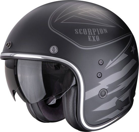 Scorpion Belfast Evo Dawg Jethelm - Zwart/grijs - L