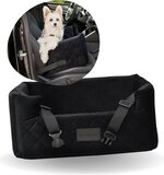 Amibelle Velvet Black - Autostoel voor Hond - 57x50cm - Wasbaar - Hondenmand Auto - Handgemaakt