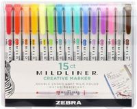 Zebra Cool Highlighters – Mildliner – Markeerstiften met dubbele punt – Zuurvrij – 15 Stiften