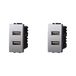 IXTRIMA Dual USB-lader module 5 V 2,1 A - 2 USB-A poorten kleur grijs compatibel met Bticino Living Light/International 2 stuks