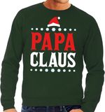 Bellatio Decorations Foute kersttrui - Papa Claus - groen - heren - kerst sweater - voor vaders XL
