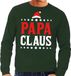 Bellatio Decorations Foute kersttrui - Papa Claus - groen - heren - kerst sweater - voor vaders XL