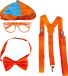 Fiestas Guirca Oranje set - pet, strik, bril, bretels