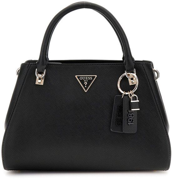 GUESS Noelle II Luxury Satchel Black Handtas Zwart