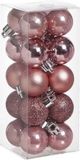 Cosy&Trendy Billiet - Vanlaere 40x Roze Kunststof Mini Kerstballen 3 cm