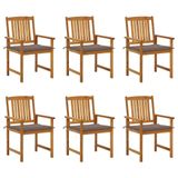 VidaXL Fauteuils de jardin 6 pcs avec coussins bois d'acacia massif taupe