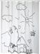 MSV Douchegordijn Zwart Wit – Polyester Badkamergordijn met Speels Tuinmotief – 180 x 200 cm
