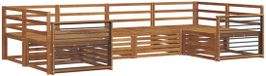 vidaXL - Ensemble de salon d'angle - 6 places assises - Naturel - Bois d'acacia massif