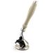 Jag Shaving Premium Scheermes en Houder Combinatie - Luxe Ivoire Couleur - Motif Triangulaire