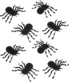 Chaks Nep spinnen 10 cm - Zwart/Zilver - 8 stuks