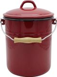 KARL KRÜGER Poubelle M10R avec couvercle émaillé, rouge, 10 litres