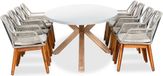 BUITEN living Livorno/Seville hout zand dining tuinset 9-delig | betonlook + touw | 280cm ovaal | 8 personen