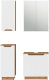 Vicco Meuble de salle de bain Lotta, Blanc, 4 pièces