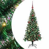 vidaXL - Kunststof - Voorverlichte - Kerstboom - Groen - 150 cm