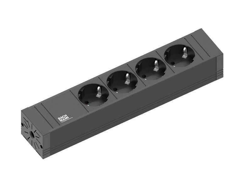 Bachmann 420.0017 Stekkerdoos - Zwart - 2m