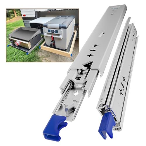 AOLISHENG Robuuste volledig uittrekbare ladegeleiders met sterke vergrendeling, max. 120 kg, 300-1000 mm, zijmontage, 1 paar