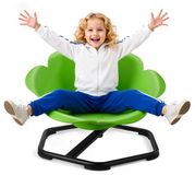 VEVOR Kinderdraaistoel, Sensorische Draaistoel, Cilindrisch, Draagvermogen 100 kg, Sensorisch Speelgoed met Antislip Metalen Voet, Bevordert Coördinatie, Balans en Concentratie, Groen