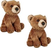 Ravensden B.V. 2x stuks pluche bruine beer knuffel 15 cm