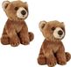 Ravensden B.V. 2x stuks pluche bruine beer knuffel 15 cm