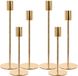 MOYKSRR Bol Set van 6 Gouden Kandelaars - Hoge Kandelaar voor Kaarsen tot 22 cm - Tafeldecoratie en Woondecoratie - Perfect voor Bruiloften