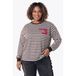 Colourful Rebel Curve katoenen gestreepte sweater - bruin