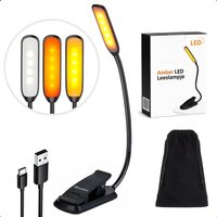 Woodoro LED Leeslampje - 3 Lichtstanden & Oplaadbaar - Zwart