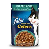 FELIX Sensations Geles Kattenvoer, nat, met koolvis en tomaat in gelei, 26 stuks (26 x 85 g)